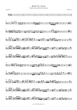 Take That Back For Good score for Cello