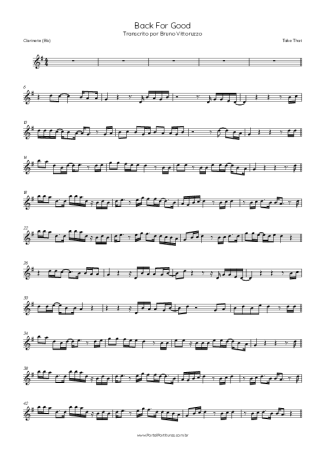 Take That Back For Good score for Clarinet (Bb)