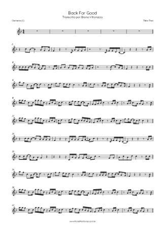 Take That Back For Good score for Clarinet (C)