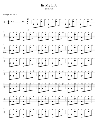 Talk Talk It´s My Life score for Drums