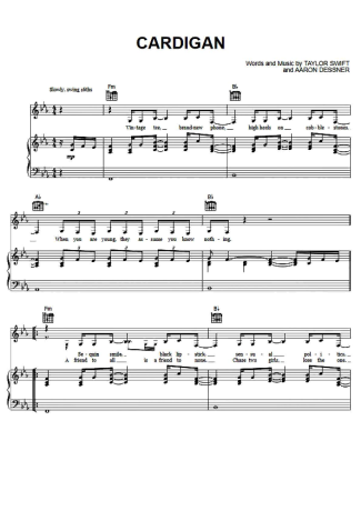 Taylor Swift  score for Piano