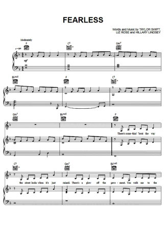 Taylor Swift  score for Piano