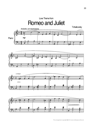 Tchaikovsky Romeo And Juliet score for Piano