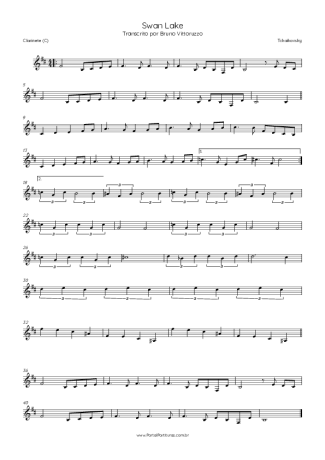 Tchaikovsky Swan Lake score for Clarinet (C)
