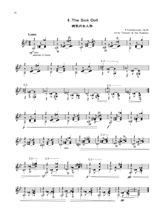 Tchaikovsky The Sick Doll score for Acoustic Guitar