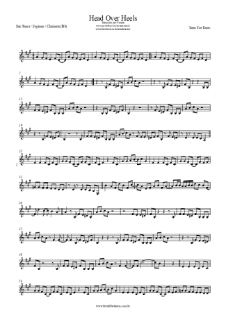 Tears For Fears Head Over Heels score for Clarinet (Bb)