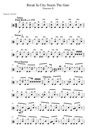 Tenacious D Break In City Storm The Gate score for Drums