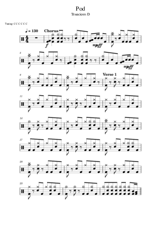 Tenacious D Pod score for Drums
