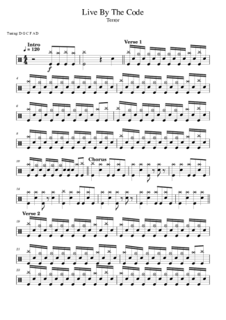 Terror Live By The Code score for Drums