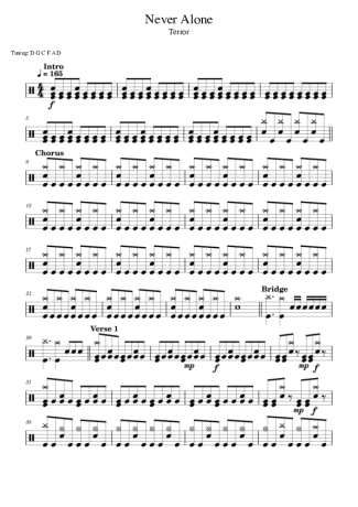 Terror Never Alone score for Drums