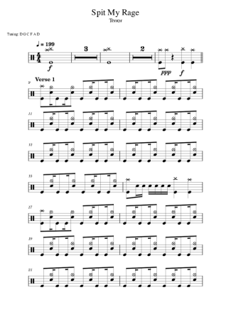 Terror Spit My Rage score for Drums