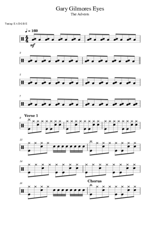 The Adverts Gary Gilmore´s Eyes score for Drums