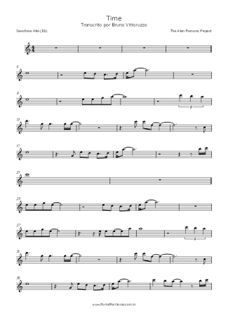 The Alan Parsons Project Time score for Alto Saxophone