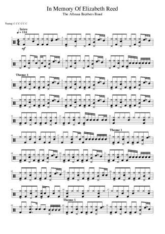 The Allman Brothers Band  score for Drums