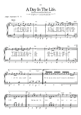 The Beatles A Day In The Life score for Piano