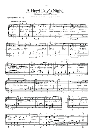 The Beatles A Hard Day´s Night score for Piano