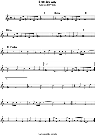 The Beatles Blue Jay way score for Keyboard