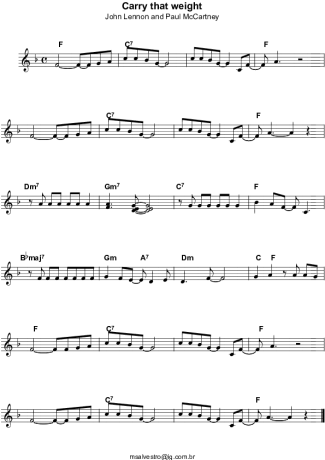The Beatles Carry That Weight score for Keyboard