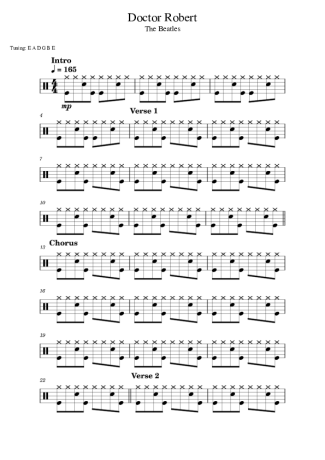 The Beatles  score for Drums