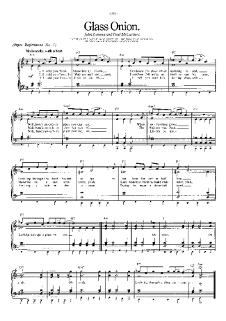 The Beatles  score for Piano