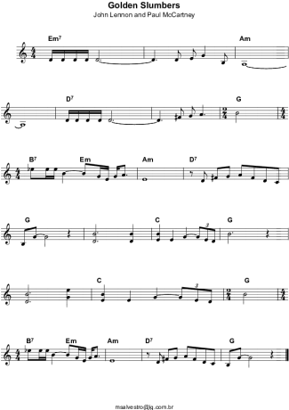 The Beatles Golden Slumbers score for Keyboard