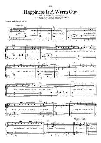 The Beatles Happiness Is A Warm Gun score for Piano