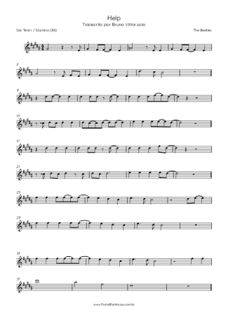 The Beatles Help score for Tenor Saxophone Soprano (Bb)