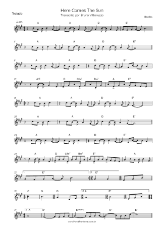 The Beatles Here Comes The Sun score for Keyboard