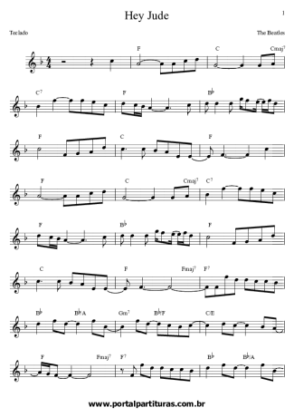 The Beatles Hey Jude score for Keyboard