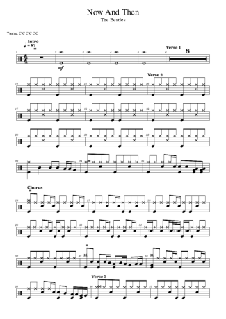 The Beatles Now And Then score for Drums