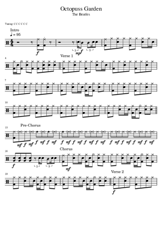 The Beatles Octopuss Garden score for Drums