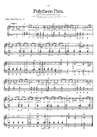 The Beatles Polythene Pam score for Piano