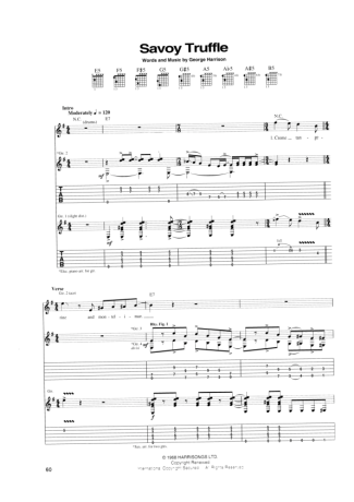 The Beatles Savoy Truffle score for Guitar