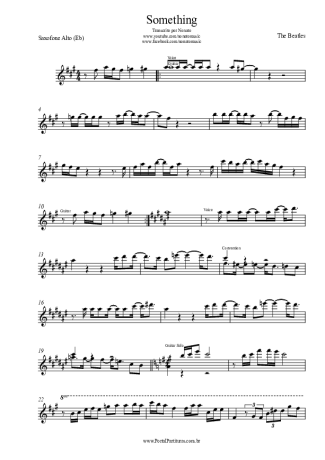 The Beatles Something score for Alto Saxophone