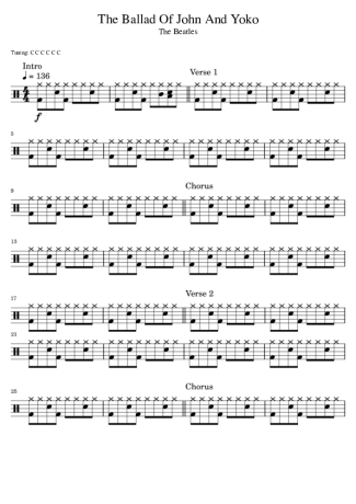 The Beatles  score for Drums