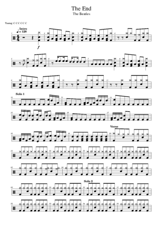 The Beatles The End score for Drums