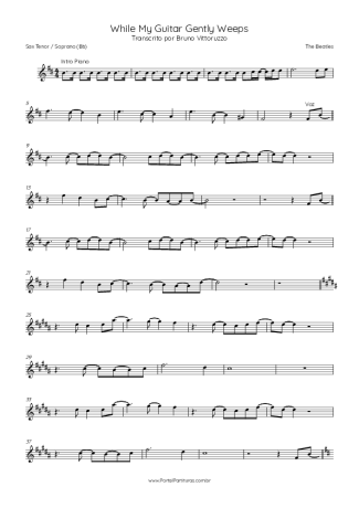 The Beatles While My Guitar Gently Weeps score for Tenor Saxophone Soprano (Bb)