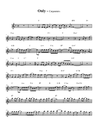 The Carpenters Only Yesterday score for Clarinet (Bb)
