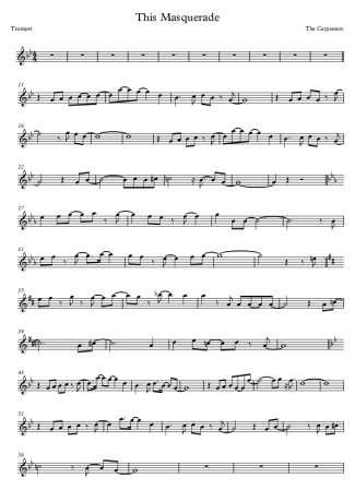 The Carpenters This Masquerade score for Trumpet