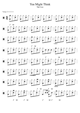 The Cars You Might Think score for Drums