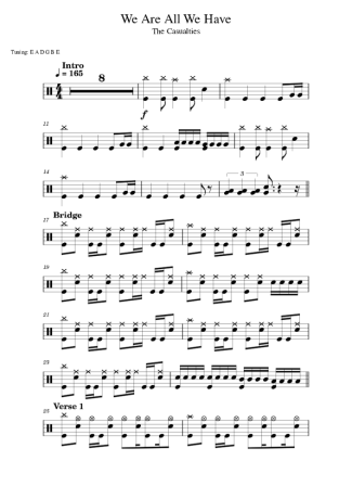 The Casualties We Are All We Have score for Drums