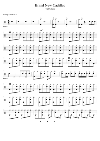 The Clash Brand New Cadillac score for Drums