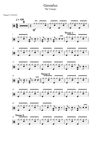 The Cramps Greenfuz score for Drums