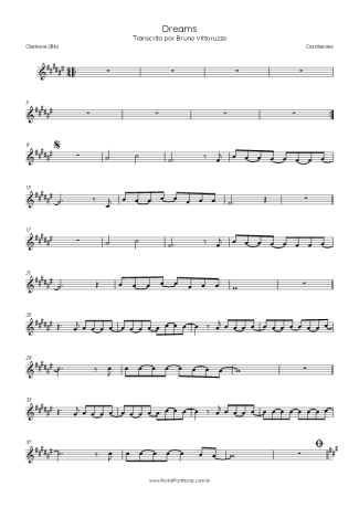 The Cranberries Dreams score for Clarinet (Bb)