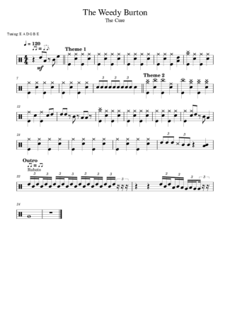 The Cure The Weedy Burton score for Drums