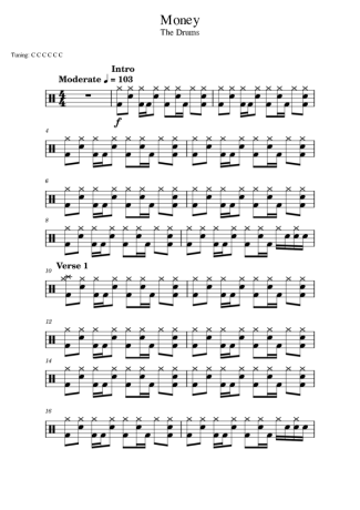 The Drums Money score for Drums