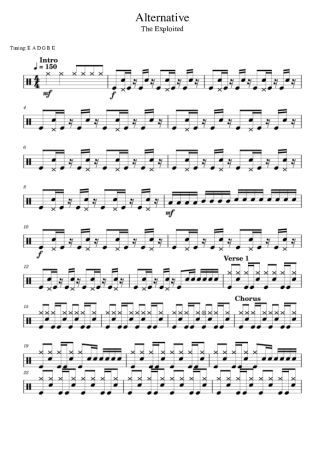The Exploited Alternative score for Drums
