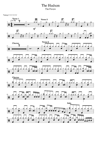 The Favors The Hudson score for Drums