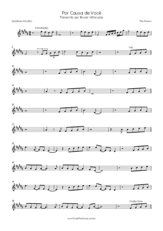 The Fevers Por Causa De Você score for Alto Saxophone