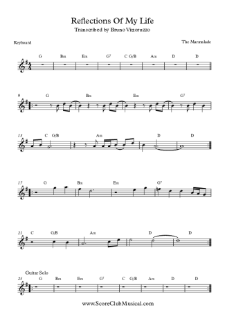 The Marmalade Reflections of My Life score for Keyboard